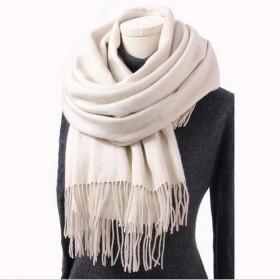 Pure Cashmere Scarves White Women Winter Scarf